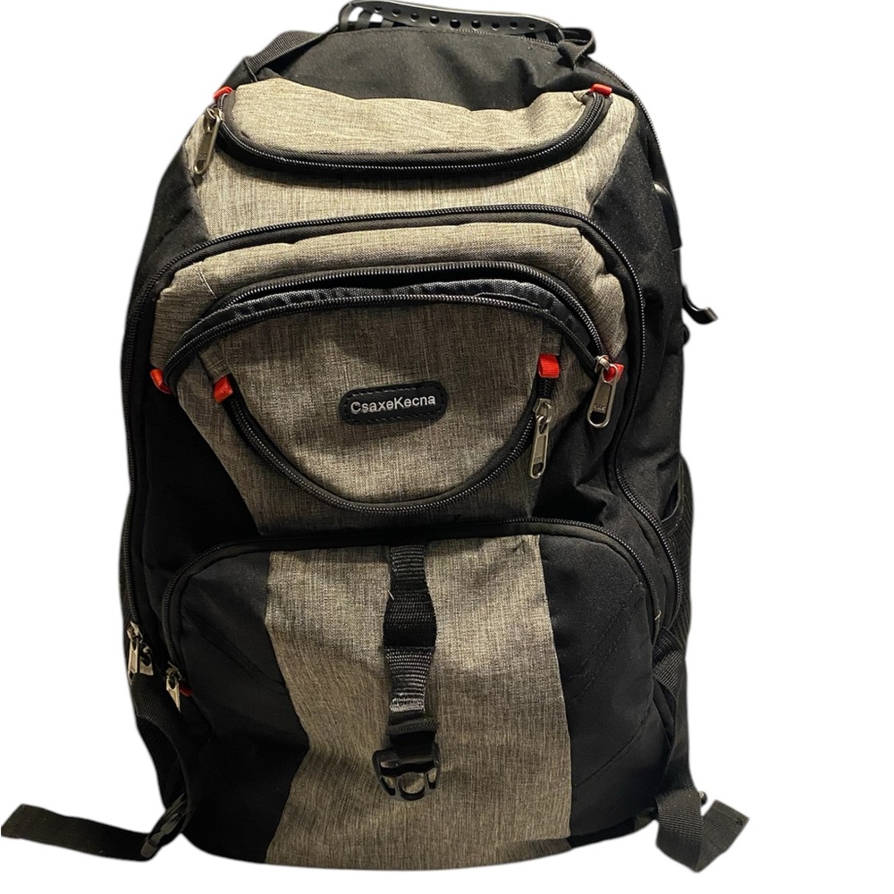 Black and Grey Backpack with Multiple Compartments